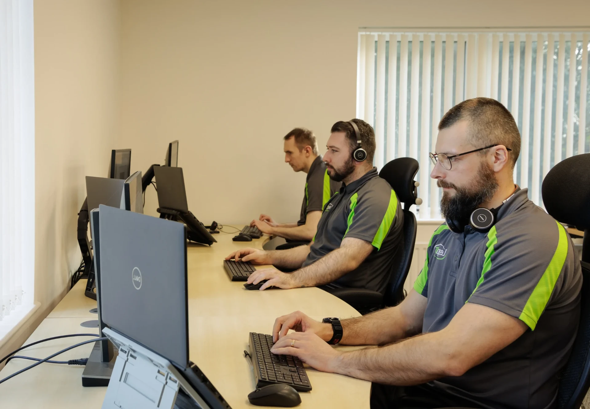 LeapIT engineers supporting a Birmingham business at their desks
